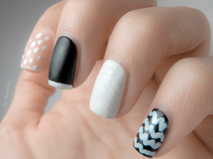 Black and white nail art