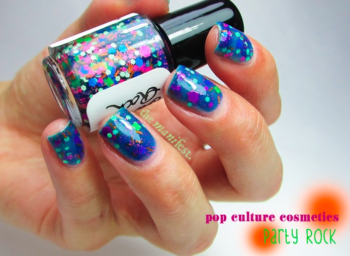 Pop Culture Cosmetics - Party Rock. 3 thin coats + top coat.